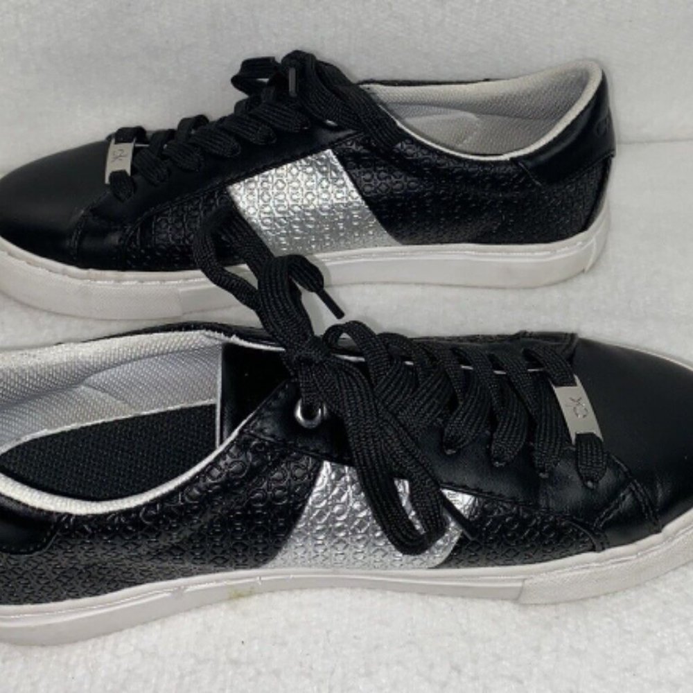 Calvin Klein Women's Black Sneakers Lifestyle Casual Skate Lace Shoes Size 8M